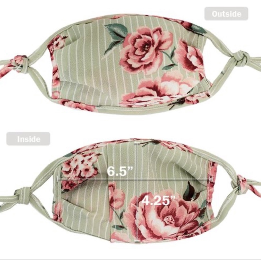 ‼️ Floral Face Mask Filter Pocket Filter Included - Picture 5 of 5